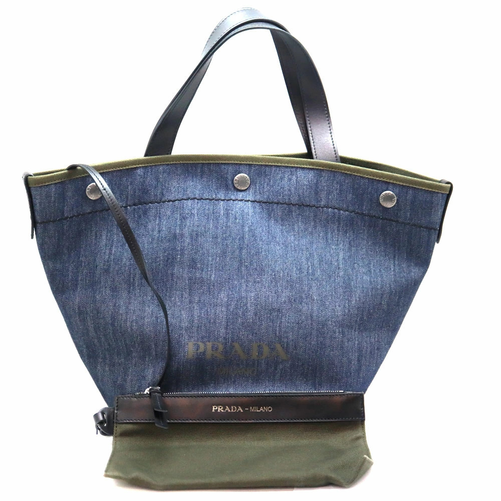 Prada Denim Handbag Navy Blue